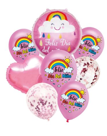 6 Set de Globos  Dia del Niño.(1 Set Trae : 8 PCS)