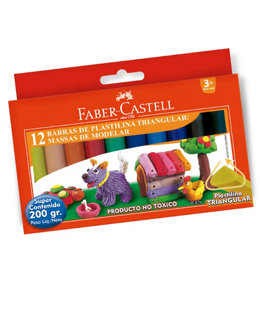 4 Cajas Plasticina Triangular  Faber Castell (1 caja Trae : 12 PCS)