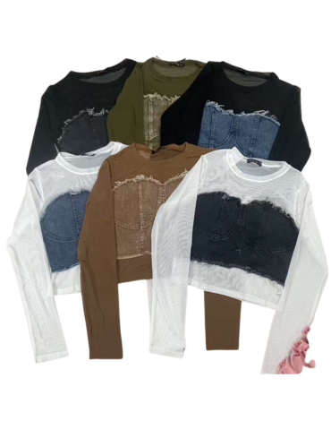 Polera de Algodon con Jeans Lola Colores Surtidos x 12 Unds.Talla: Standar
