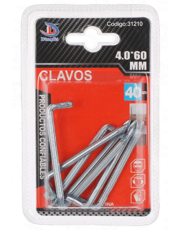Clavos .Medidas: 4.0x60mm 40g : x 12 Set.