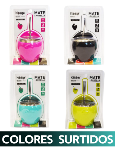 Mate con Bombilla Keep x 3 Unds. Medida: 230 ml aprox.