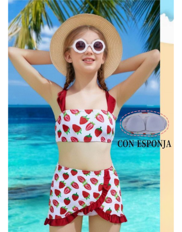 Traje de Baño para Niña Colores Surtidos x 12 Unds.Talla: 8 a la 14