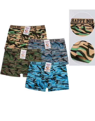 Bóxer de Niño Camuflaje Colores Surtidos x 12 Unds.
