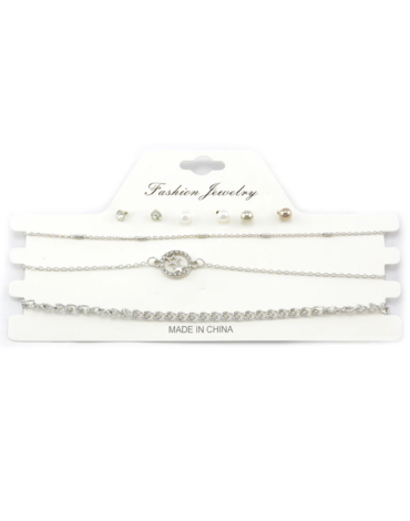24 Set de Choker y Aros (1 Set Trae 3 Gargantillas - 3 Pares de Aros)