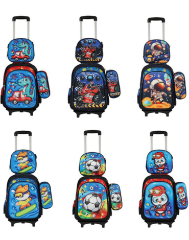 Mochila Escolar Diseños Surtidos x 4 Unds. Medida: 40 x 31 cm aprox.