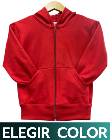 Polerón Unisex de Algodón con Cierre (Elegir Talla y Color) x 4 Unds. Tallas: 6 - 8 - 10 - 12 - 16