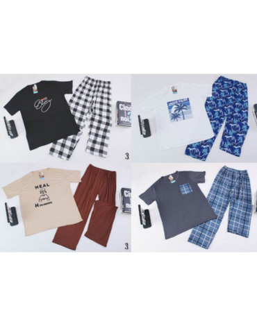 Pijama Poliester de Verano para Hombre x 12 Unds. Tallas: L - XL - XXL
