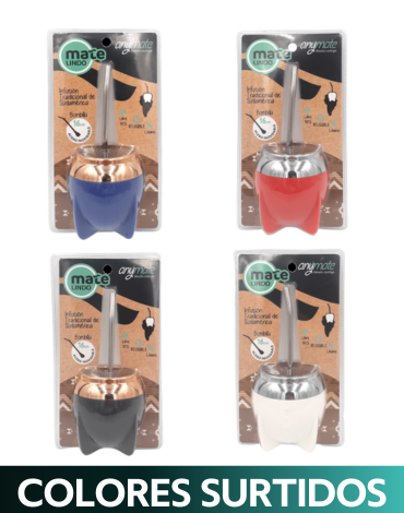 Mate Lindo Anymate Colores Surtidos x 3 Unds. Medida: 160 ml aprox.
