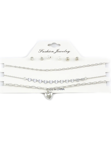 24 Set de Choker y Aros (1 Set Trae 3 Gargantillas - 3 Pares de Aros)