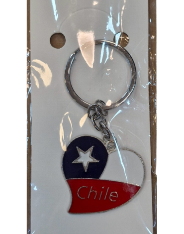 Llavero Metálico Corazón de Chile x 12 Unds.
