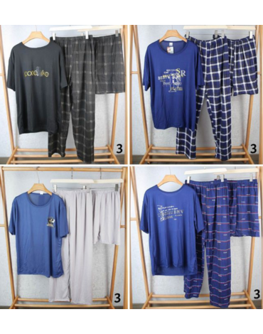 Pijama Poliester de Verano para Hombre x 12 Unds. Tallas: L - XL - XXL