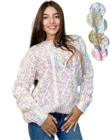 Sweater de Dama Manga Larga Colores Surtidos x 12 Unds. Talla: S / M - L /XL