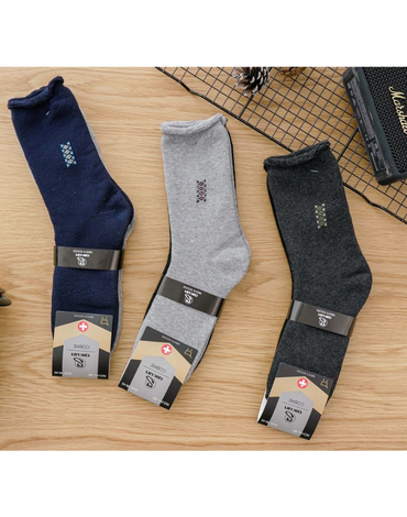 Calcetas de Hombre Larga Diabetico Toalla x 2 Docenas. Talla: 39 - 45