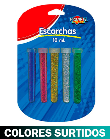 12 Set de Escarcha 10 ml PROARTE. (1 Set Trae: 5 PCS)