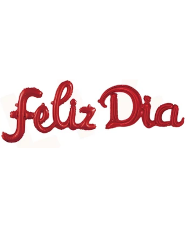 Globos Metálico Feliz Día Color Rojo x 6 Unds.