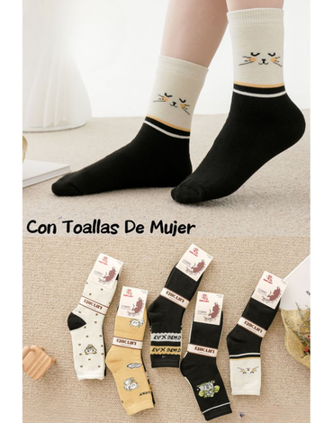Calcetas de Mujer Con Toalla x 2 Docenas. Talla: 35 - 40