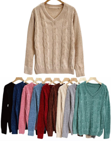 Chaleco Chenille de Mujer Colores Surtidos x 6 Unds.Talla: Estándar