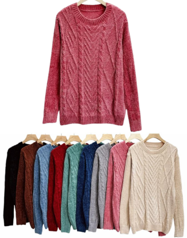 Chaleco Chenille de Mujer Colores Surtidos x 6 Unds.Talla: Estándar
