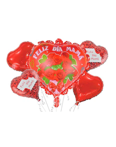6 Set Globos Metálico Día de la Madre ( 1 Set Trae 5 PCS )