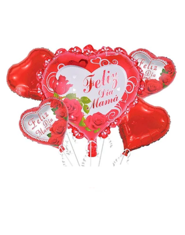 6 Set Globos Metálico Día de la Madre ( 1 Set Trae 5 PCS )