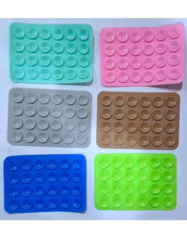 Soporte De Silicona Ventosa Adhesivo Colores Surtidos x 12 Unds.
