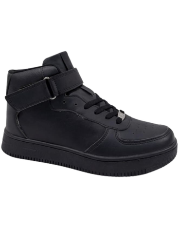 Zapatilla Escolar Unisex Caña Alta Color Negro x 12 Pares.Talla: 35 al 40