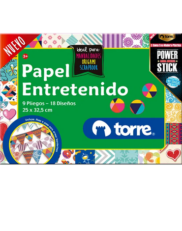 4 Pack Carpetas Con Papel Entretenido 18 Diseños 9 Pliegos Torre