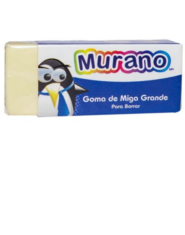 Goma de Borrar Miga Grande Murano x 40 Unds. Medida: 5.5 cm aprox.
