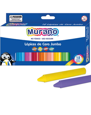 6 Cajas Lápices de Cera Jumbo Redondos (1 Caja Trae 12 Colores)