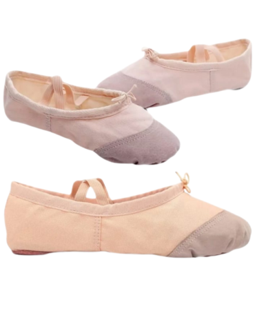 Zapatillas de Ballet Punta Lona y Gamuza (Elegir Talla) x 10 Pares. Talla: 24 al 39
