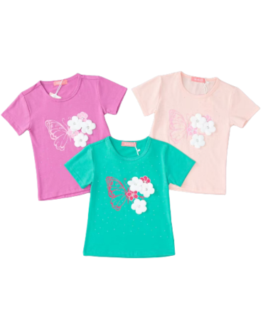 Polera Niña Colores Surtidos x 15 Unds. Talla: 1 a 5 años.