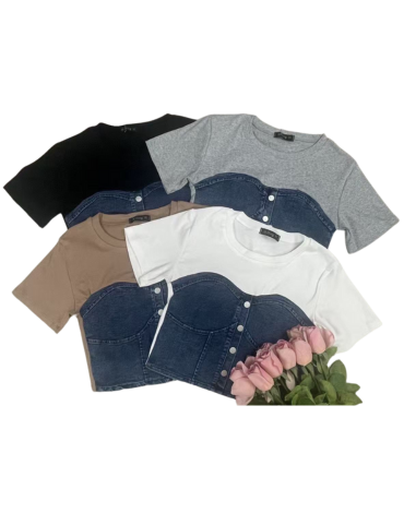 Polera de Algodon con Jeans Lola Colores Surtidos x 12 Unds.Talla: Standar