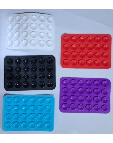Soporte De Silicona Ventosa Adhesivo Colores Surtidos x 12 Unds.