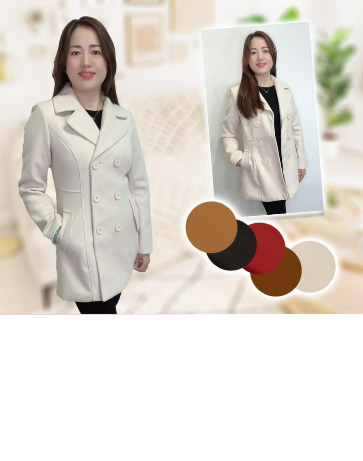 Abrigo Montgomery 6 botones x 24 Unidades. Talla: S - M - L - XL