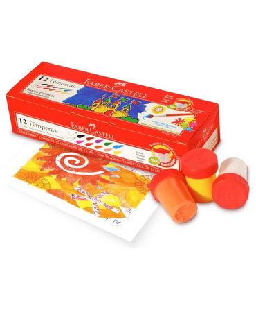 4 Cajas Temperas Faber Castell  15 ML.(1 Caja Trae : 12 PCS)