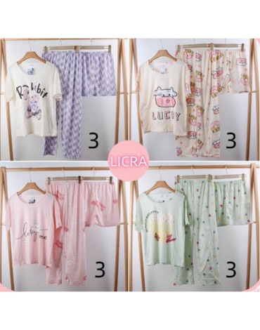 Pijama de Mujer 3 Pcs Poliéster Colores Surtidos x 12 Unds. Talla: M / L - XL / XXL