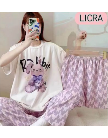 Pijama de Mujer 3 Pcs Poliéster Colores Surtidos x 12 Unds. Talla: M / L - XL / XXL