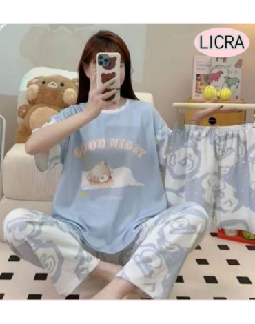 Pijama de Mujer 3 Pcs Poliéster Colores Surtidos x 12 Unds. Talla: M / L - XL / XXL