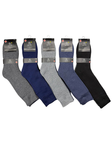 Calcetas Hombre Larga Diabetico Toalla x 2 Docenas. Talla: 39 - 46