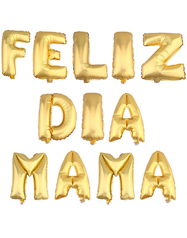Globo Metálico 16 " Feliz Dia Mamá x 4 Unds.