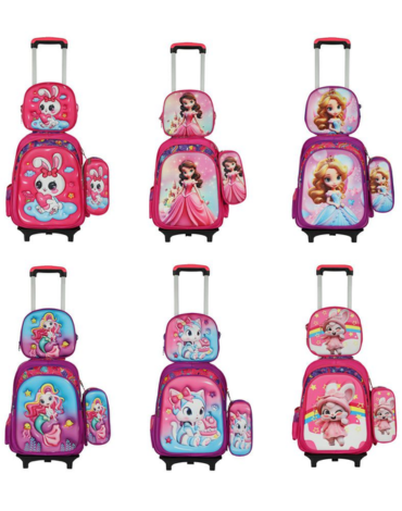 Mochila Escolar Diseños Surtidos x 4 Unds. Medida: 40 x 31 cm aprox.