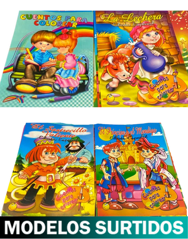 Libro Cuentos para Colorear  x 12 Unds.