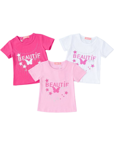 Polera Niña Colores Surtidos x 15 Unds. Talla: 4 a 12 años.