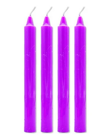 6 Set de Velas Larga Lavanda. Medida: 17 cm aprox (1 Set Trae :4 PCS)