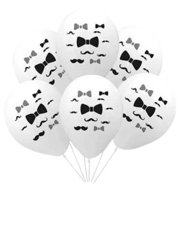 12 Set de Set Globos Diseño Corbata (1 Set Trae 6 PCS)