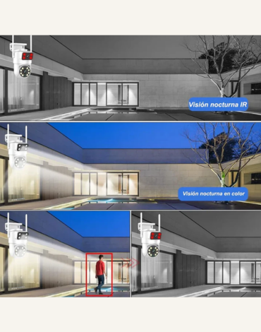 Cámara De Seguridad 6mp Wifi Doble Lente Visión Nocturna ip65 x1
