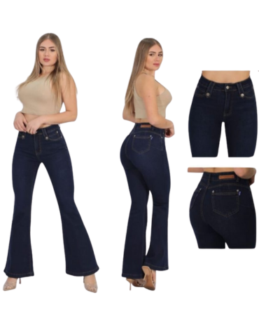 Jeans Flare de Dama Elasticado x 12 Unds.Tallas: 36 a la 46
