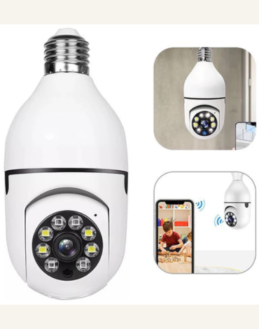Ampolleta WiFi con Cámara Doble 360° Full HD y Visión Nocturna x1