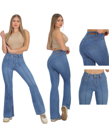 Jeans Flare de Dama Elasticado x 12 Unds.Tallas: 36 a la 46