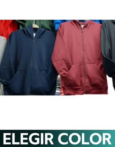 Polerón Algodón Unisex con Cierre y Gorro (Elegir Talla y Color ) x 4 Unds.Tallas: S a la XL